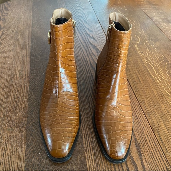 Aquatalia Fara Croc Embossed Leather Boot Size 9.5 - Picture 7 of 11